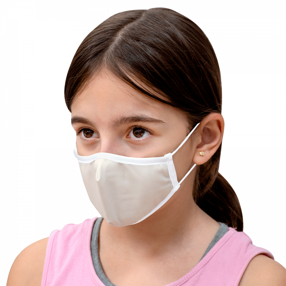 Mascarilla algodón orgánico reversible pequeña estrellas rosa homologada con protección +90%