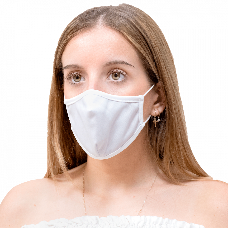 Mascarilla algodón orgánico reversible mediana espacial azul homologada con protección +90%