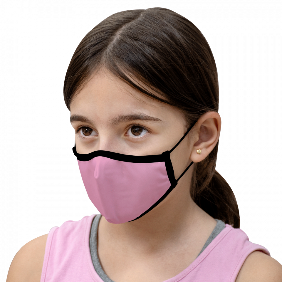 Mascarilla algodón orgánico reversible pequeña camuflaje rosa homologada con protección +90%