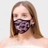 Mascarilla algodón orgánico reversible mediana camuflaje rosa homologada con protección +90%