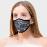 Mascarilla algodón orgánico reversible mediana camuflaje gris homologada con protección +90%