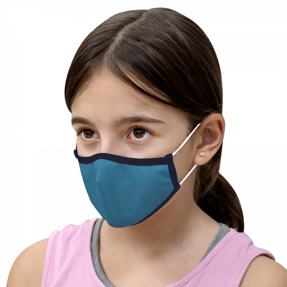 Mascarilla algodón orgánico reversible pequeña flores homologada con protección +90%