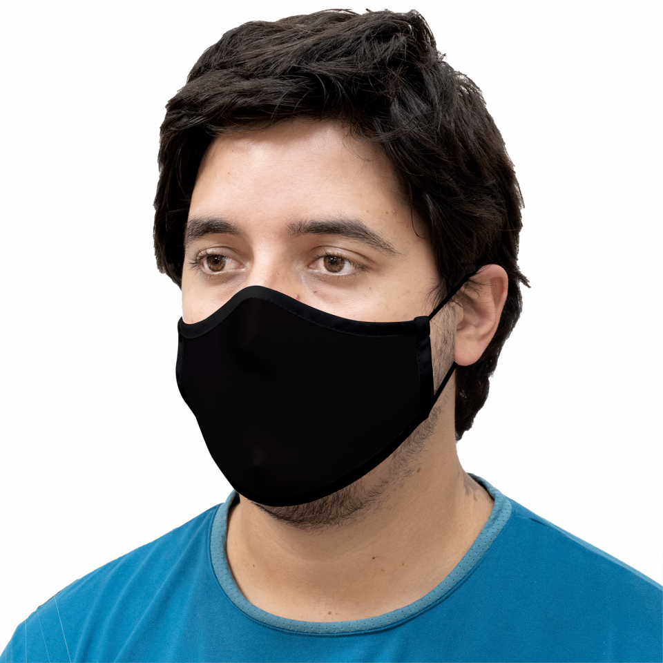 Mascarilla algodón orgánico reversible súper grande camuflaje kaki homologada con protección +90%