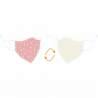 Mascarilla algodón orgánico reversible pequeña estrellas rosa homologada con protección +90%