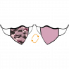 Mascarilla algodón orgánico reversible pequeña camuflaje rosa homologada con protección +90%