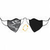 Mascarilla algodón orgánico reversible pequeña camuflaje gris homologada con protección +90%