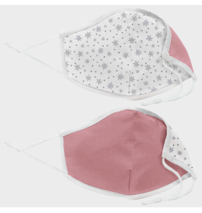 Mascarilla algodón orgánico reversible mediana estrellas homologada con protección +90%