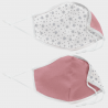 Mascarilla algodón orgánico reversible pequeña estrellas homologada con protección +90%