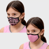 Mascarilla algodón orgánico reversible pequeña camuflaje rosa homologada con protección +90%