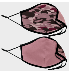 Mascarilla algodón orgánico reversible mediana camuflaje rosa homologada con protección +90%