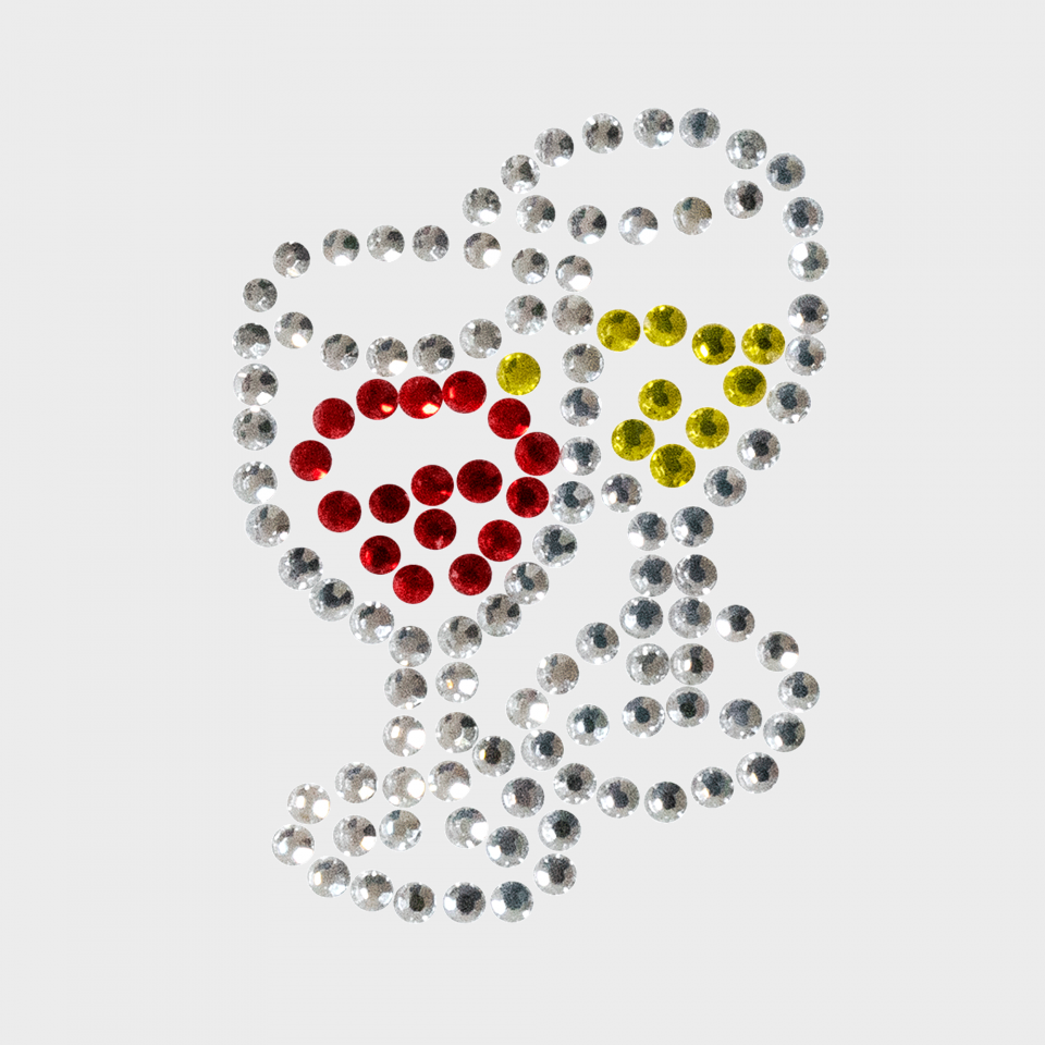 Parche termoadhesivo de brillantes para ropa diseño Copas de vino