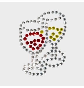Parche termoadhesivo de brillantes para ropa diseño Copas de vino