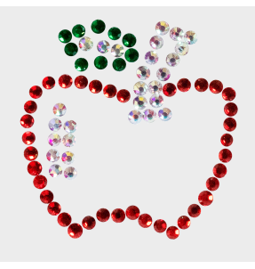 Parche termoadhesivo de brillantes para ropa diseño Manzana