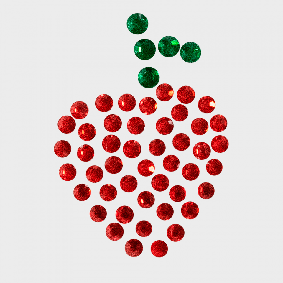 Parche termoadhesivo de brillantes para ropa diseño Manzana 2