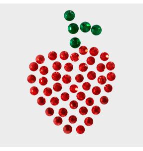 Parche termoadhesivo de brillantes para ropa diseño Manzana 2