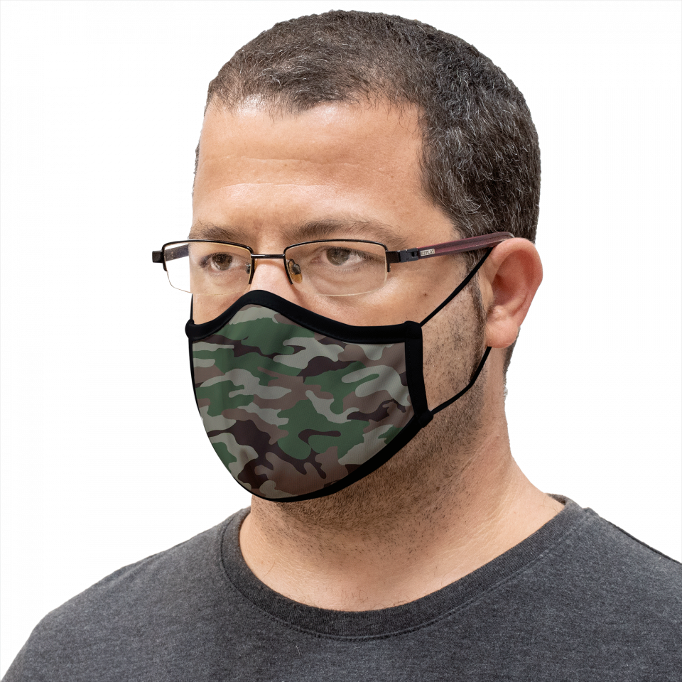 Mascarilla algodón orgánico reversible grande flores granate homologada con protección +90%