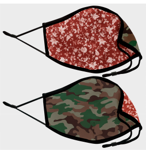 Mascarilla algodón orgánico reversible mediana flores granate homologada con protección +90%