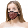 Mascarilla algodón orgánico reversible mediana flores granate homologada con protección +90%