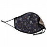 Mascarilla algodón orgánico reversible grande flores navy homologada con protección +90%