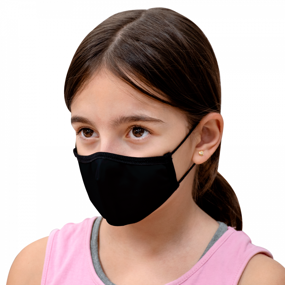 Mascarilla algodón orgánico reversible pequeña mini daisy green homologada con protección +90%