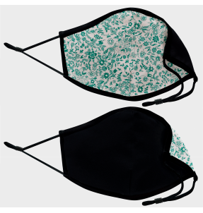 Mascarilla algodón orgánico reversible mediana mini daisy green homologada con protección +90%