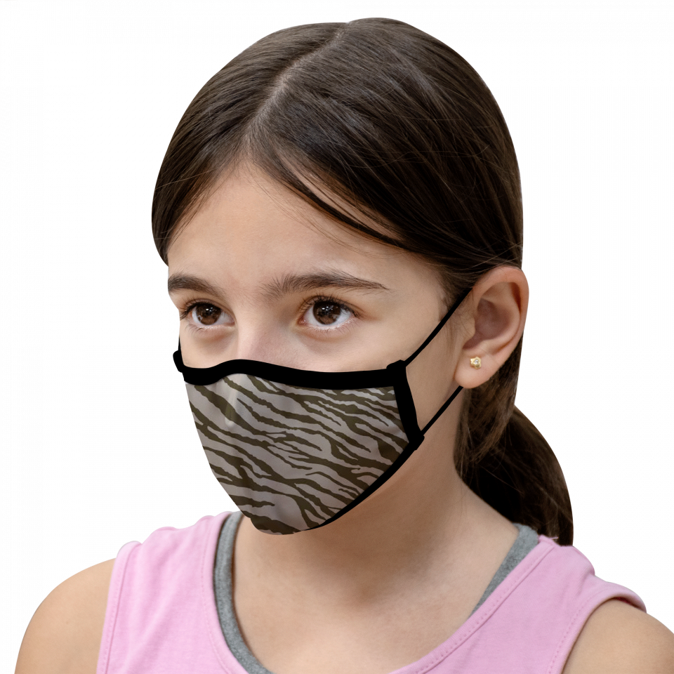 Mascarilla algodón orgánico reversible pequeña flores gris homologada con protección +90%