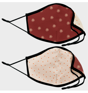 Mascarilla algodón orgánico reversible pequeña topos y soles homologada con protección +90%