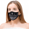 Mascarilla algodón orgánico reversible mediana bandana black y flower black homologada con protección +90%
