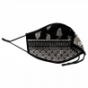 Mascarilla algodón orgánico reversible súper grande bandana black y flower black homologada con protección +90%