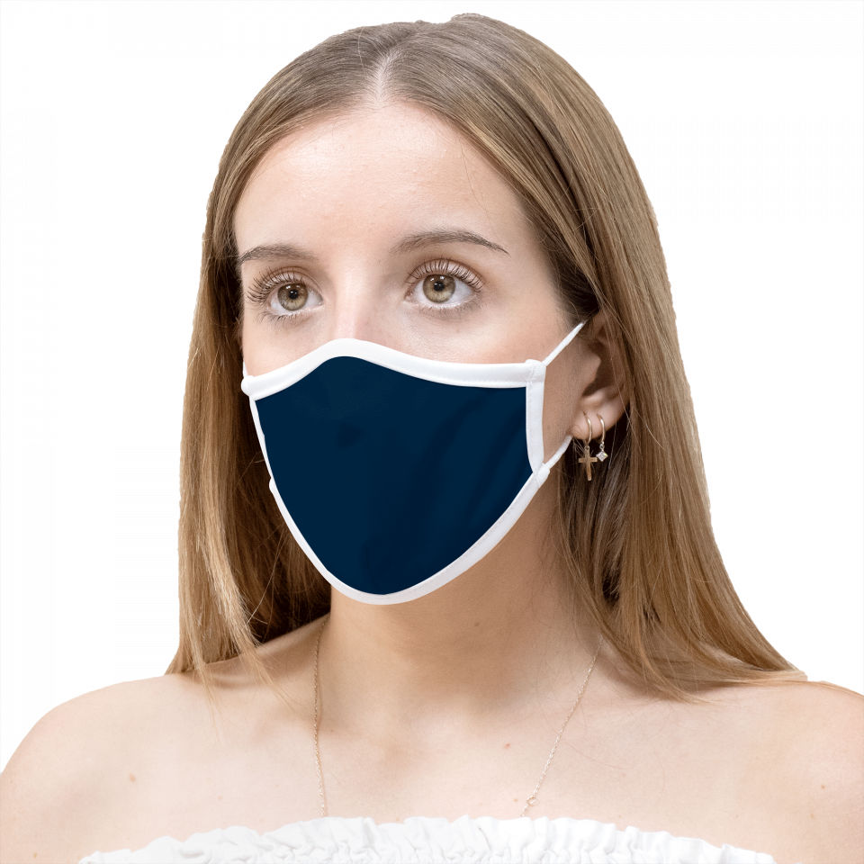Mascarilla algodón orgánico reversible mediana geo tie grey y navy homologada con protección +90%